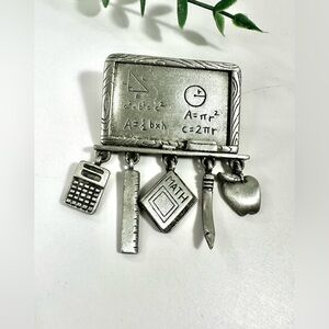 🤍Vintage JJ Math Teacher Brooch